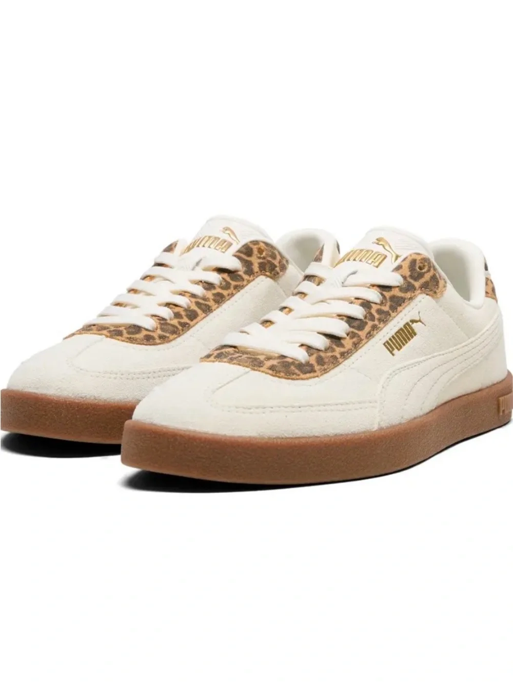 Puma Off White Womens Club Il Era Leopard Lace Up Sneakers 7.5W